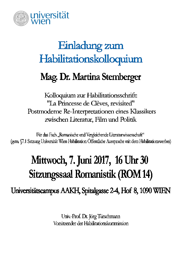 Habilitationskolloquium Stemberger 2017
