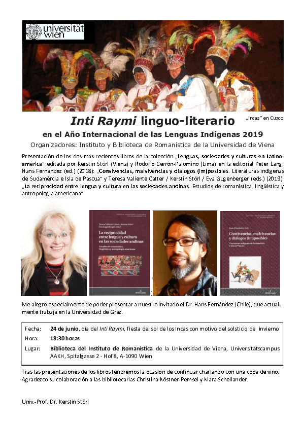 Inti Raymi Buchpräsentation 24.6.19