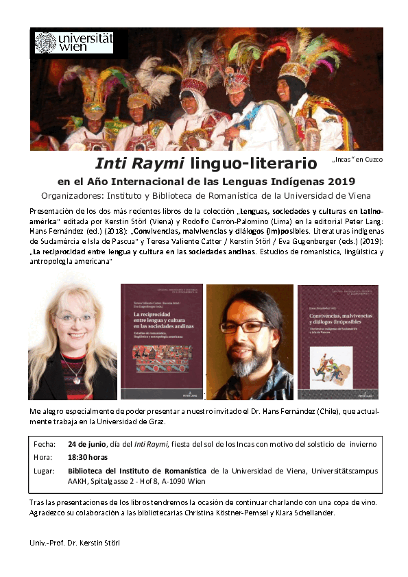 Inti Raymi Buchpräsentation 24.6.19 Inti Raymi Buchpräsentation 24.6.19