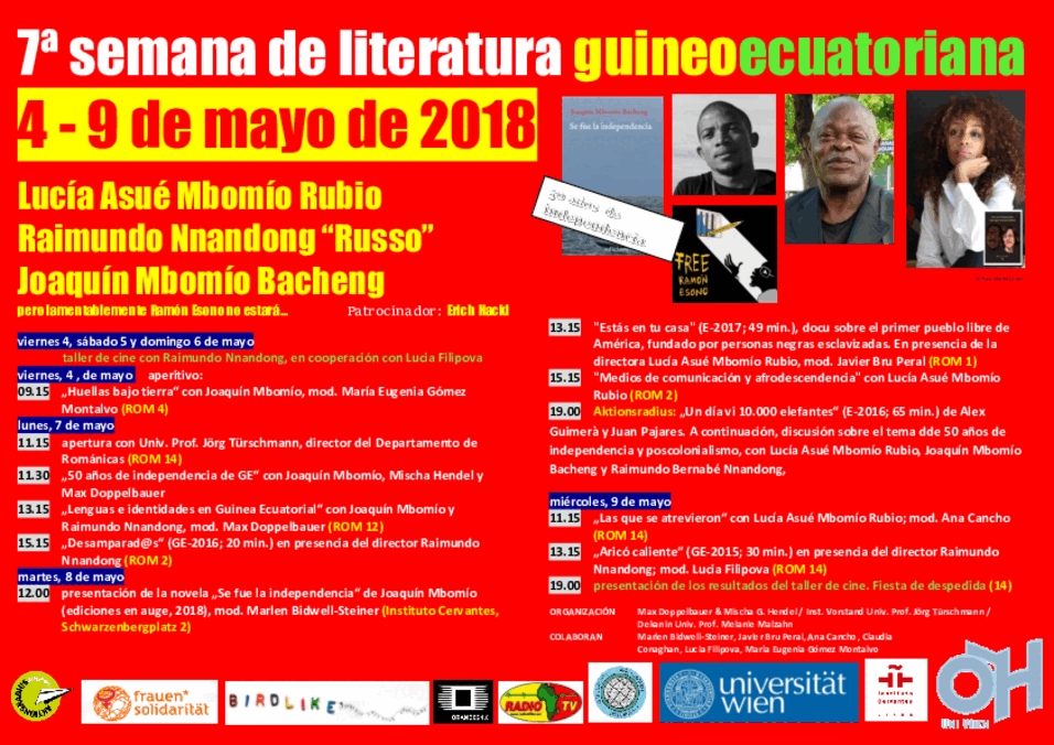 7ª semana de literatura guineoecuatoriana, SS18 7ª semana de literatura guineoecuatoriana, SS18