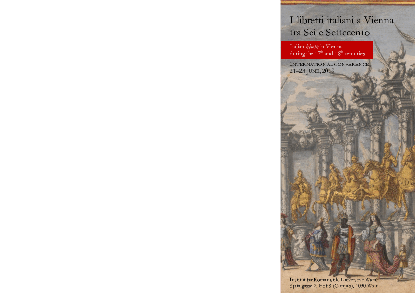 Tagung "I libretti italiani" Juni 2019 Tagung "I libretti italiani" Juni 2019